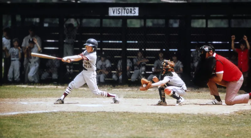 Youth Baseball Players Use Pine Tar Bats B P065